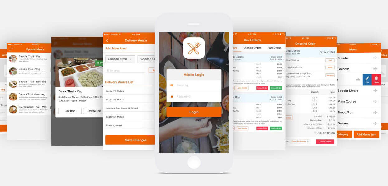 admin panel food delivery app