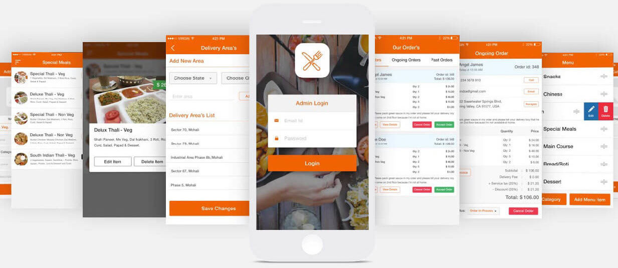 admin panel food delivery app