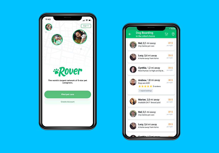 Dog Walking Mobile App like Rover Development Cost, Features