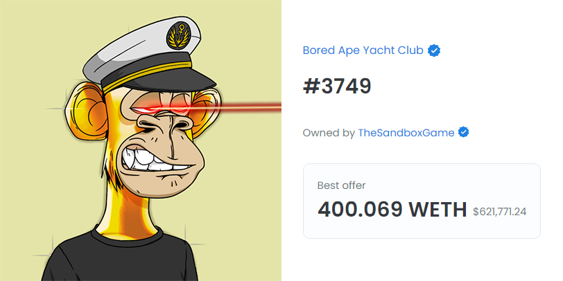 Bored Ape Yacht Club NFT Sold for $2.85 million in ETH