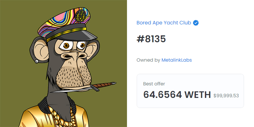 Bored Ape Yacht Club NFT Sold for $2.85 million in ETH