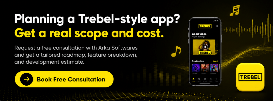 cost to develop app like Trebel Music